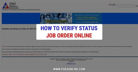 How to Verify Agency Job Orders Online .